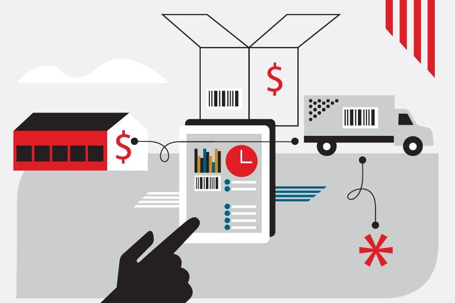 Digital supply chain management illustration