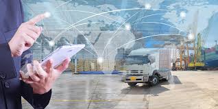 Supply chain management and global connectivity illustration