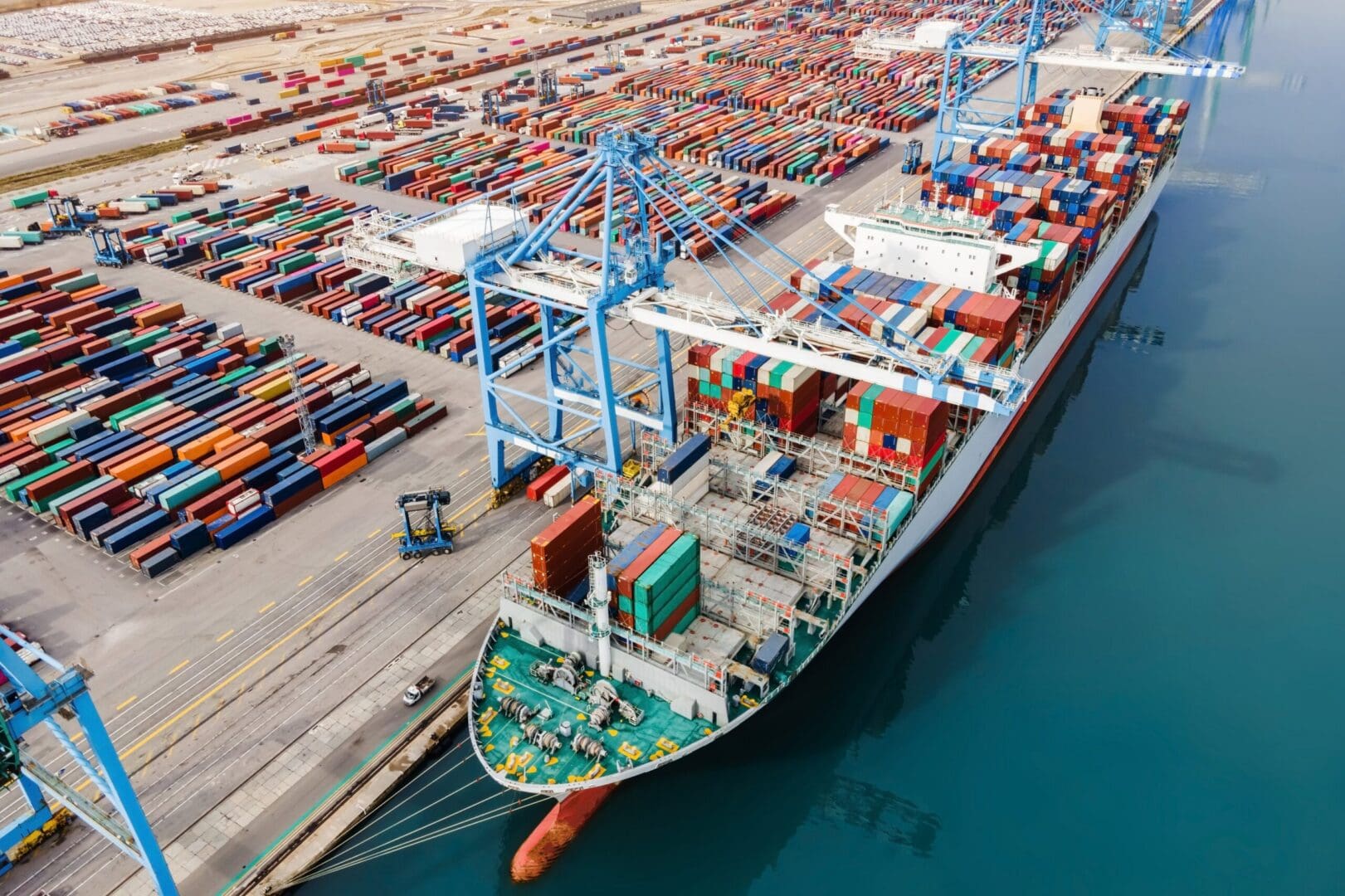 Shipping containers at industrial dock