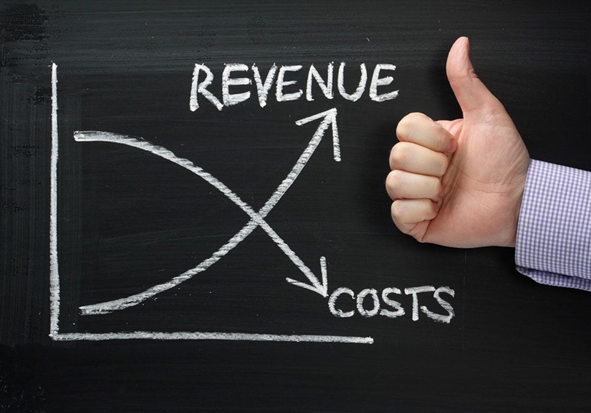 Thumbs up for financial growth chart
