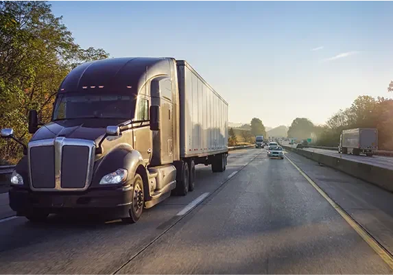 Large truck in morning light