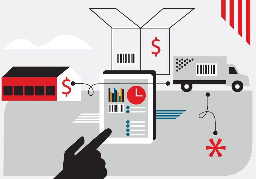 Digital supply chain management illustration