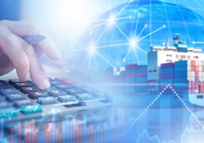 Calculator and cargo ship with digital network